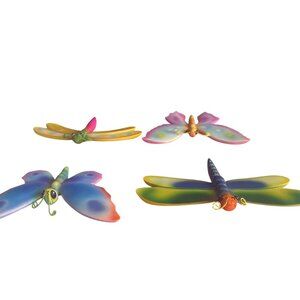 Colorful Metal Ceramic Butterfly & Dragonfly Wall Decor Set Wall Hanging